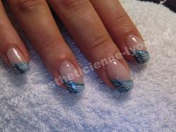 ongle gel nails art griff d or degrade de bleu