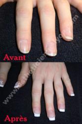 ongle en gel avant après construction gel en chablon